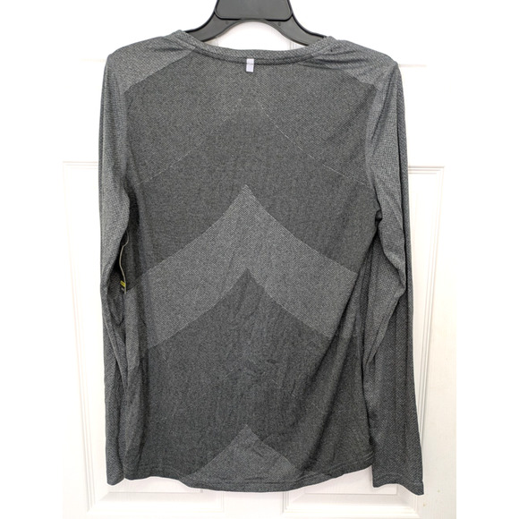 Danskin Now Performance Semi Fitted Long Sleeve Top Activewear Gray Large 12-14 - Picture 2 of 3